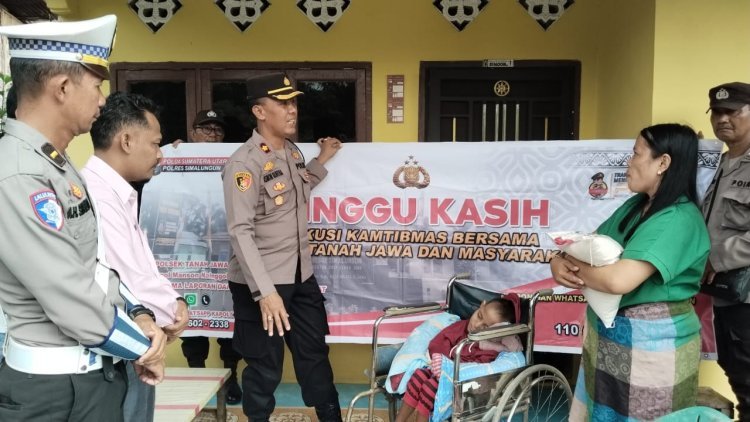 Kapolsek Tanah Jawa Laksanakan Minggu Kasih: Wujud Peduli Polri Berantas Perjudian dan Bantu Warga