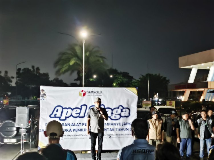 Apel Siaga dan Penertiban APK di Masa Tenang Pemilihan 2024, Cikupa Tangerang Berlangsung Lancar