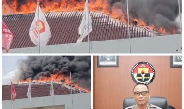 Kebakaran Terjadi di Kantor KPU Morowali, Polda Sulteng Pastikan Logistik Surat Suara Pilkada Aman