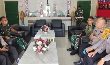 Kasi Propam Polres Simalungun Perkuat Sinergitas dengan Batalyon 122/TS Melalui Kunjungan Silaturahmi