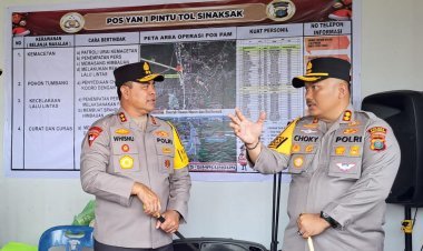 Kapolres Simalungun Dampingi Kapolda Sumut Tinjau Kesiapan Pos Pelayanan Nataru di Tol Sinaksak Simalungun
