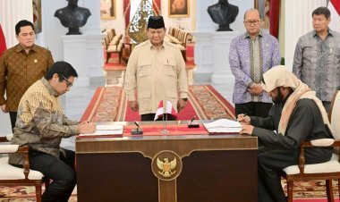 Presiden Prabowo Subianto Saksikan Penandatanganan MoU Pengembangan Proyek Hunian 1 Juta Unit