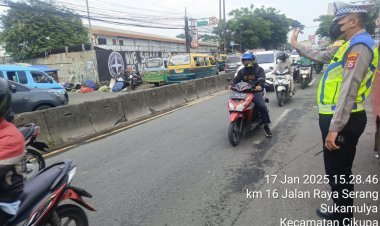 Polsek Cikupa Gelar Protap Pengaturan Lalu Lintas, Pastikan Arus Lancar dan Aman