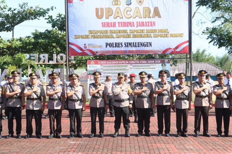 Kapolres Simalungun Pimpin Sertijab: Lima Pejabat Utama Dilantik di Awal 2025