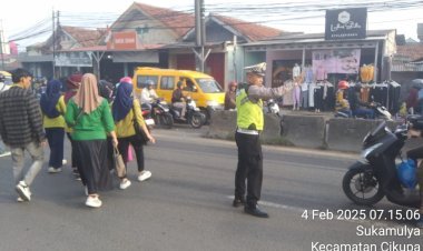 Giat Pengaturan Lalu Lintas Pagi Hari Polsek Cikupa Berjalan Lancar