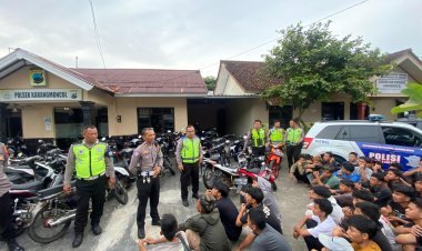 44 Sepeda Motor Melanggar Aturan Lalu Lintas Terjaring Razia di Lokasi Balap Liar Karangmoncol
