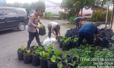 Polsek Saribudolok Inisiasi Program Ketahanan Pangan Melalui Pemanfaatan Lahan Pekarangan