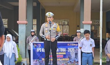 Sat Lantas Polres Simalungun Gelar Sosialisasi Keselamatan Berkendara di SMK Satria Budi Perdagangan