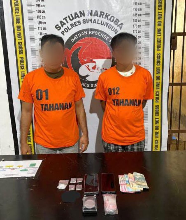 TIM Gabungan Polres Simalungun Gulung Dua Bandar Narkoba di Kawasan Padat Penduduk Rambung Merah