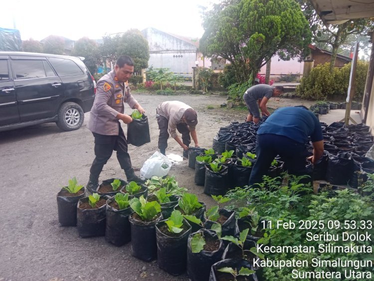 Polsek Saribudolok Inisiasi Program Ketahanan Pangan Melalui Pemanfaatan Lahan Pekarangan