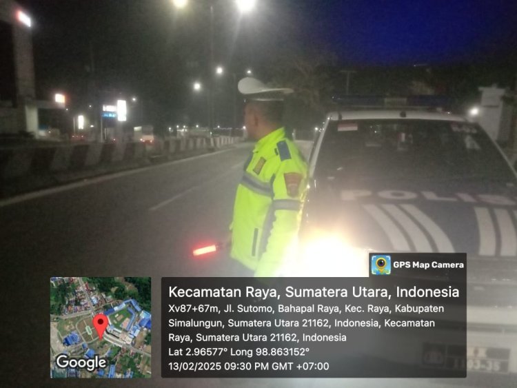 Sat Lantas Polres Simalungun Gelar Patroli Blue Light, Amankan Situasi Kamtibmas di Jalur Pematangsiantar - Saribu Dolok