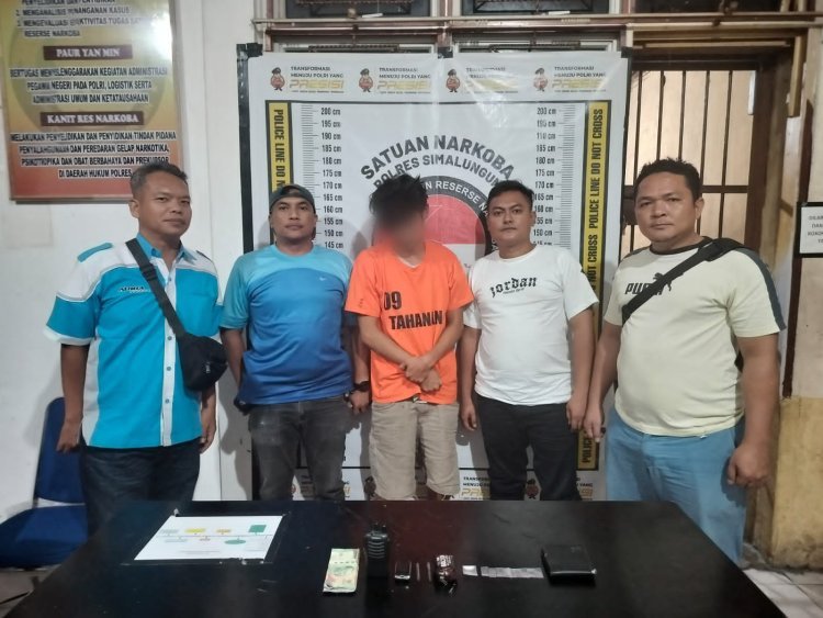 Polsek Tanah Jawa Tangkap Pengedar Sabu di Suka Rame Tanah Jawa