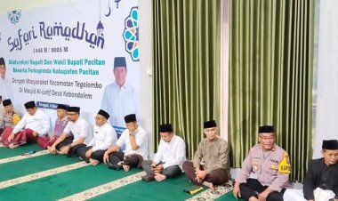 Kapolsek Tegalombo dan Forkopimcam Dampingi Safari Ramadhan di Masjid Al Latif Pacitan