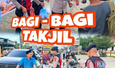 Polres Bireuen Bagikan Takjil Gratis kepada Pengendara di Bulan Ramadhan