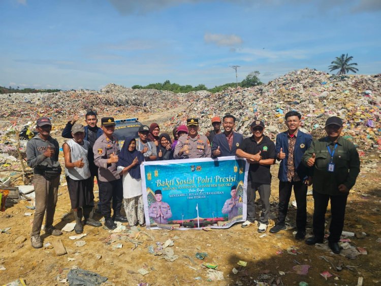 Polres Karimun dan Mahasiswa Gelar Bakti Sosial di TPA Sememal