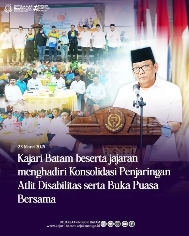 Kajari Batam Hadiri Konsolidasi Atlit Disabilitas dan Buka Puasa Bersama di Golden Prawn