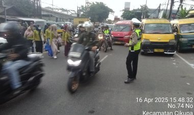 Anggota Polsek Cikupa Laksanakan Protap Sore untuk Wujudkan Kamseltibcar Lantas