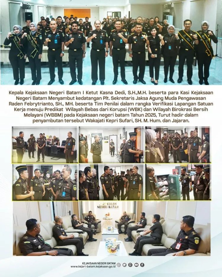 Kejari Batam Siap Menuju WBK dan WBBM, Plt. SESJAMWAS Apresiasi Komitmen dan Inovasi