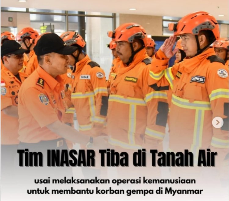 Tim INASAR Sukses Tuntaskan Misi Kemanusiaan di Myanmar, Ketum Senkom Beri Apresiasi