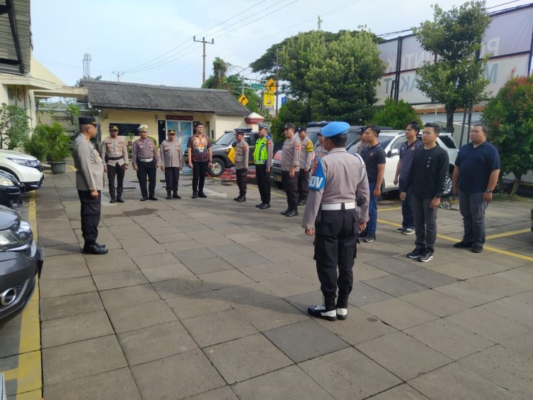 Apel Pagi Dipimpin Waka Polsek Cikupa, Pengamanan Jumat Agung Berjalan Aman