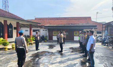 Apel Pagi Polsek Cikupa Dipimpin Kanit Lantas IPTU Udi Muhdi