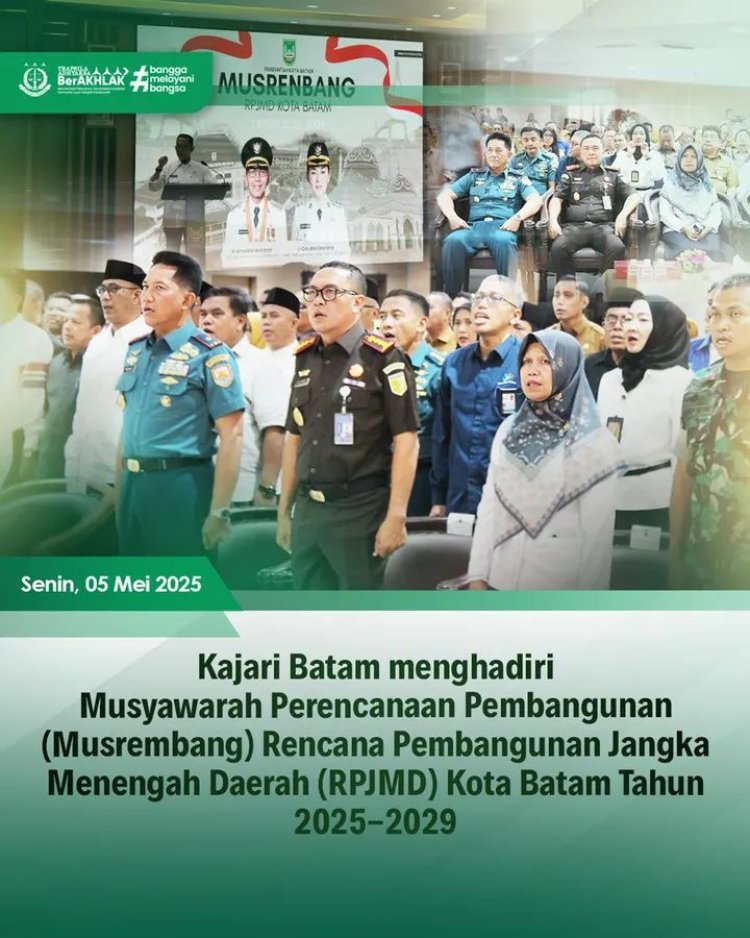 Kejari Batam Hadiri Musrenbang RPJMD 2025–2029, Tegaskan Komitmen Dukung Pembangunan Kota Batam