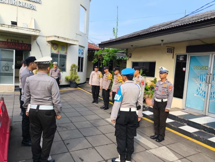 Serah Terima Tugas Jaga Polsek Cikupa Berlangsung Lancar dan Tertib