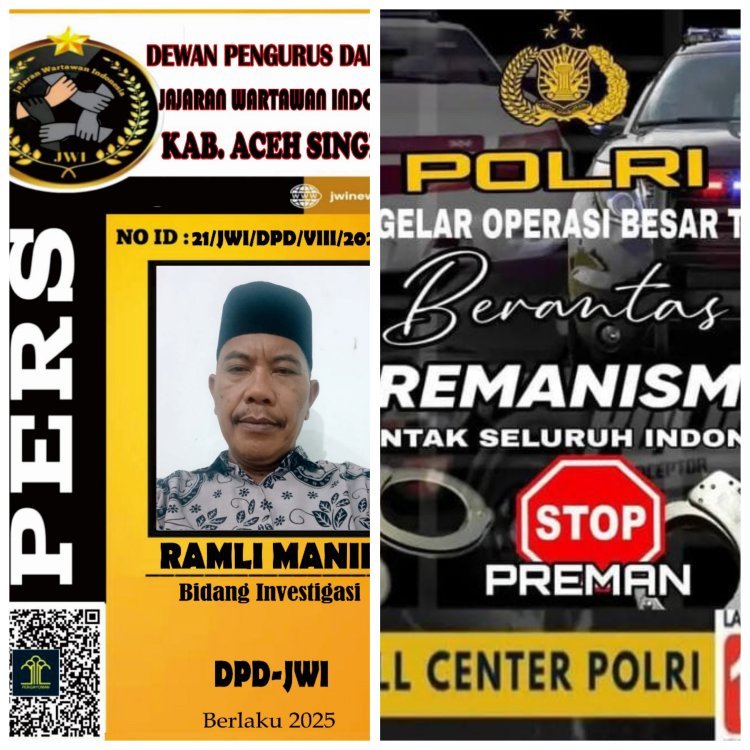 Jajaran Wartawan Indonesia DPD Aceh Singkil Dukung Penuh Pemberantasan Premanisme