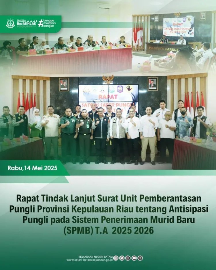 Kejari Batam Dukung Pencegahan Pungli di Sekolah, Demi Masa Depan Anak Bangsa