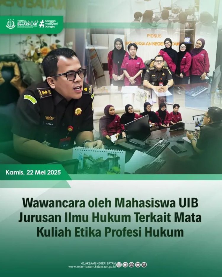 Edukasi Hukum Langsung: Mahasiswa UIB Kunjungi Kejari Batam