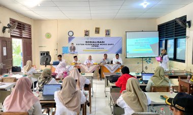 Bhabinkamtibmas Kelurahan Sukamulya Hadiri Sosialisasi Penerimaan Murid Baru di SMPN 2 Cikupa