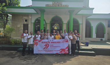 Sambut HUT Bhayangkara ke-79, Polsek Cikupa Gelar Bakti Religi di Masjid Lammatul Jannan