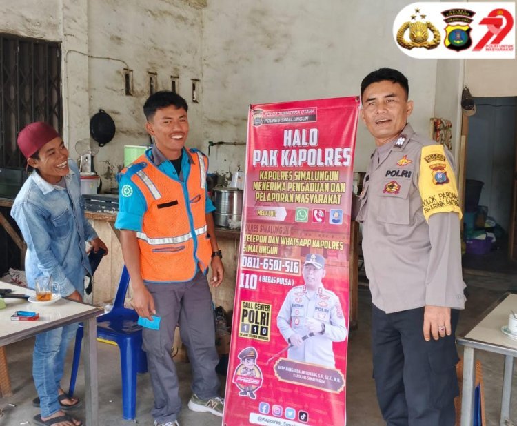 Polsek Dolok Pardamean Sosialisasikan Call Center 110 Polri kepada Masyarakat Jelang HUT Bhayangkara ke-79