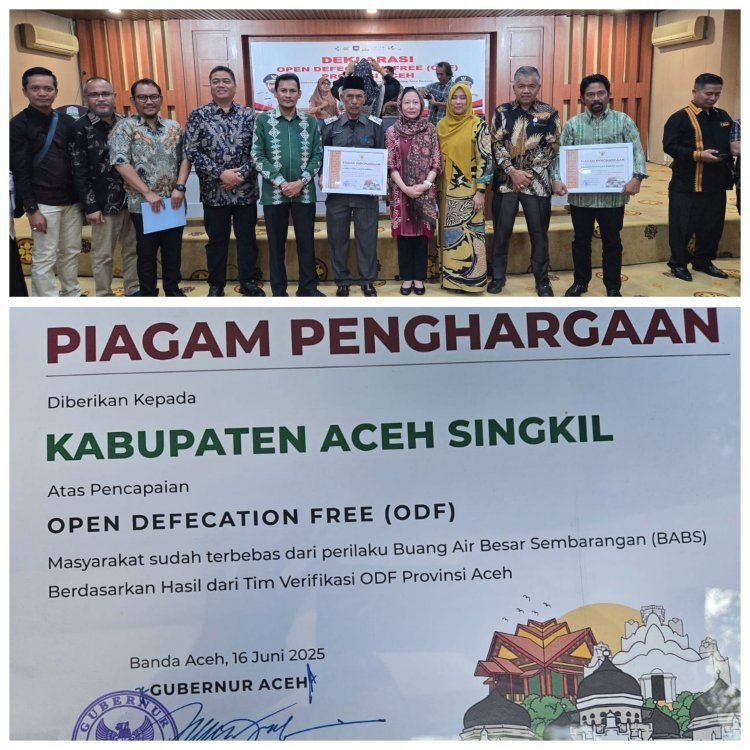 Menko Budi Sadikin Saksikan Penghargaan Aceh Singkil Atas Capaian Bebas BABS