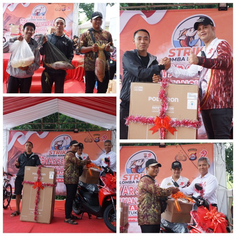 Warga Panongan Juara Lomba Mancing HUT Bhayangkara, Bawa Pulang Motor Beat