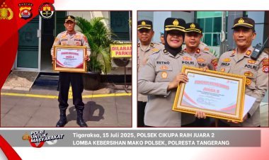 Polsek Cikupa Sabet Juara 2 Lomba Kebersihan Antar Polsek Polresta Tangerang