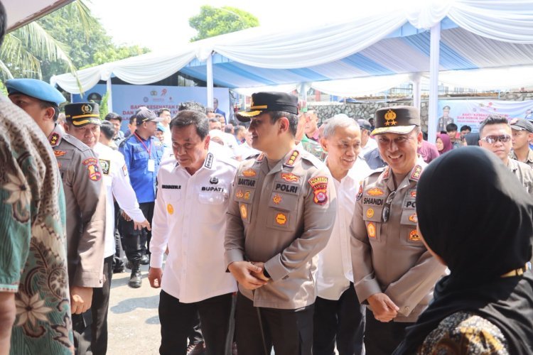 Kapolresta Tangerang Dampingi Kapolri dan Kapolda Banten pada Kegiatan Bakti Kesehatan dan Donor Darah di PT Adis Balaraja