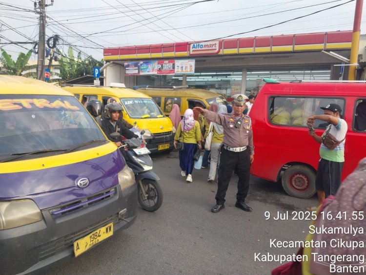 Polsek Cikupa Gelar Protap Sore, Wujudkan Kelancaran Lalu Lintas di Depan PT Cingluh