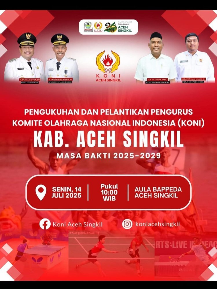 Koni Aceh Singkil Lahir dengan Semangat Baru, Putra Daerah Bangkit dan Berdaya