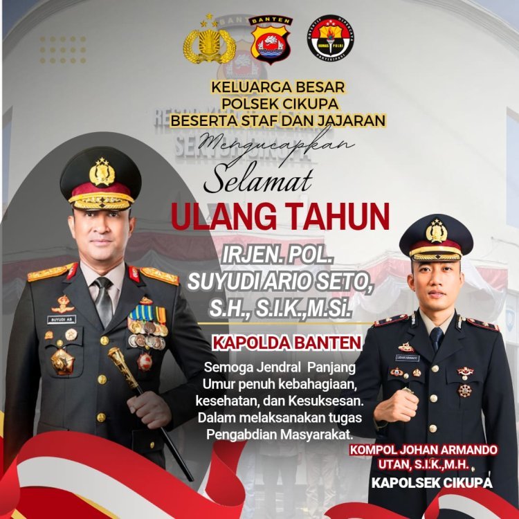 Kapolsek Cikupa dan Jajaran Mengucapkan Selamat Ulang Tahun kepada Kapolda Banten
