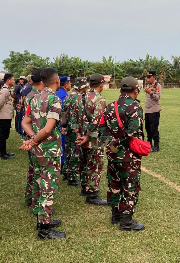 Kapolsek Kronjo Pimpin Apel Konsolidasi Pengamanan Turnamen Sepak Bola LINDA CUP 2025