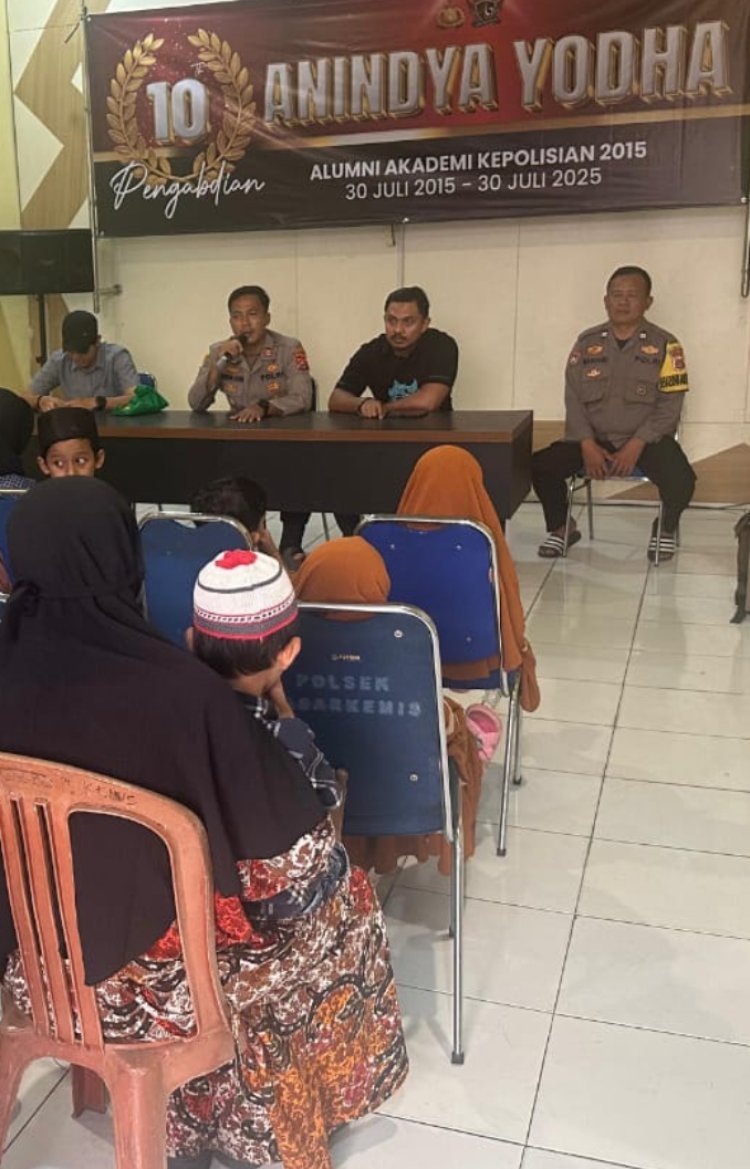 10 Tahun Pengabdian, ANINDYA YODHA Santunan Anak Yatim Di Aula Ibrahim Polsek Pasar Kemis