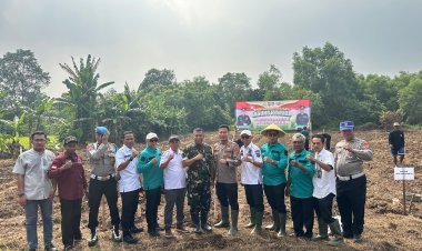 Forkopimcam Pasar Kemis Bersama Polri Tanam Jagung Dukung Program Nasional