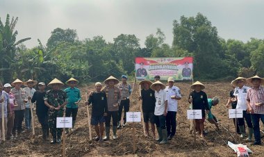 Gotong Royong Wujudkan Ketahanan Pangan, Polsek Pasar Kemis Ajak Semua Pihak