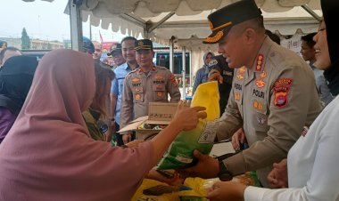 Polresta Tangerang Gelar Bazar Gerakan Pangan Murah dan Zoom Meeting Mabes Polri Sambut HUT RI ke-80 di Balaraja