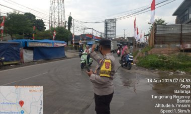 Cegah Kemacetan di Pagi Hari, Anggota Polsek Balaraja Polresta Tangerang di Titik Rawan Lalu Lintas