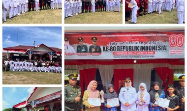 Camat Gunung Meriah Pimpin Upacara HUT RI ke-80, Ribuan Warga Padati Lapangan Meriam Sipoli