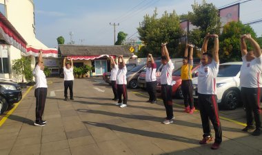 Polsek Cikupa Gelar Apel Pagi dan Senam Sehat Bersama Personel