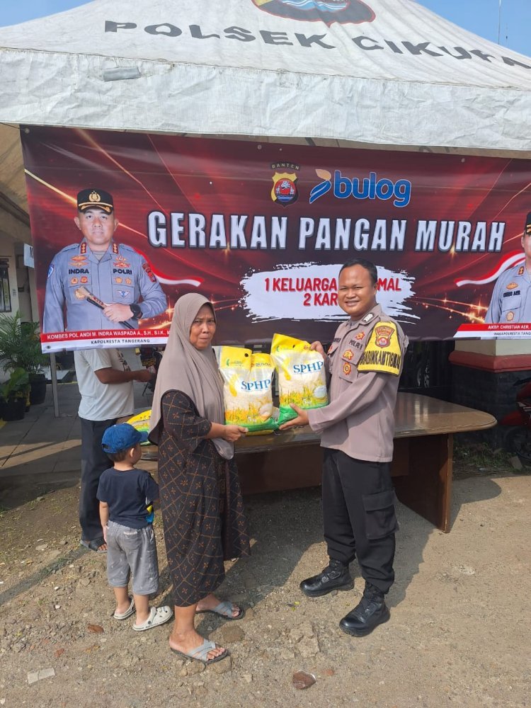 Polsek Cikupa Gelar Gerakan Pangan Murah, Bantu Warga Dapatkan Sembako Terjangkau
