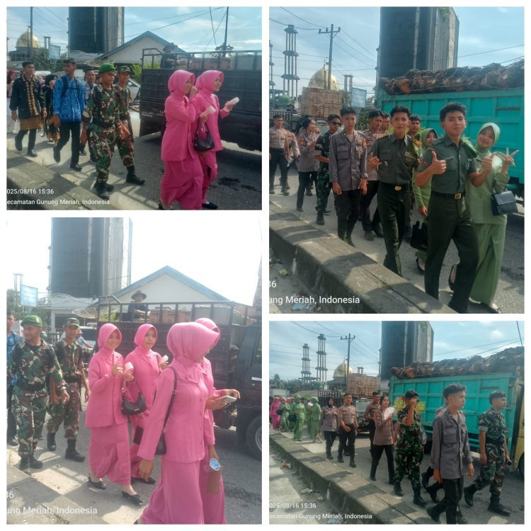 Viral! Puluhan TNI-Polri Ikut Arak Pengantin Kecil dan Mobil Hias di Karnaval HUT RI ke-80 di Gunung Meriah